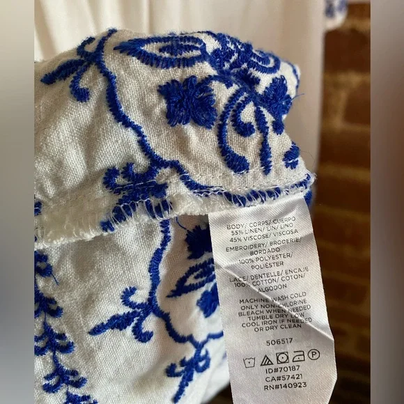 Loft Embroidered Pintucked Lace Cutout Top - Picture 5 of 8